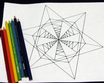 Afdrukbare geometrische mandala kleurplaat PDF | Nummer 27