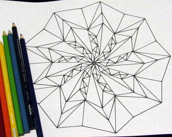 Afdrukbare geometrische mandala kleurplaat PDF | Nummer 24