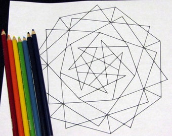 Afdrukbare geometrische mandala kleurplaat PDF | Nummer 11