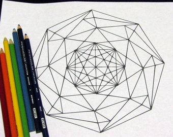 Afdrukbare geometrische mandala kleurplaat PDF | Nummer 29