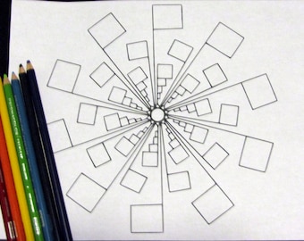 Afdrukbare geometrische mandala kleurplaat PDF | Nummer 9