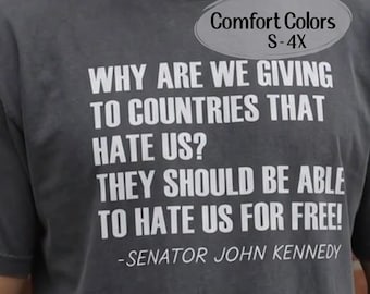 Why Are We Giving Senator Kennedy Comfort Colors Oversize Relaxed Fit T-Shirt | Political Humor Tee