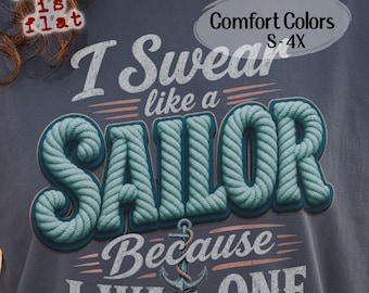 Sarcastic Female Veteran Graphic Tee, Funny Navy Vet Gift | I Swear Like A Sailor Because I Was One T-Shirt