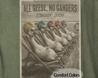 All Geese No Ganders Cruise Shirt Retro Girls Trip T-Shirt Vintage Ladies Cruisin' 2026 Funny Women Group Vacation Tee Goose Bachelorette