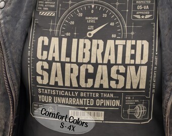 Female Veteran Shirt, Calibrated Sarcasm Unwarranted Opinion T-Shirt, Military Woman Technical Blueprint Apparel, Lady Vet Tee