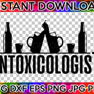 Intoxicologue bières barman téléchargement immédiat masques t-shirts Stickers Koozies SVG/DXF/eps/png Clipart Circuit Silhouette coupe