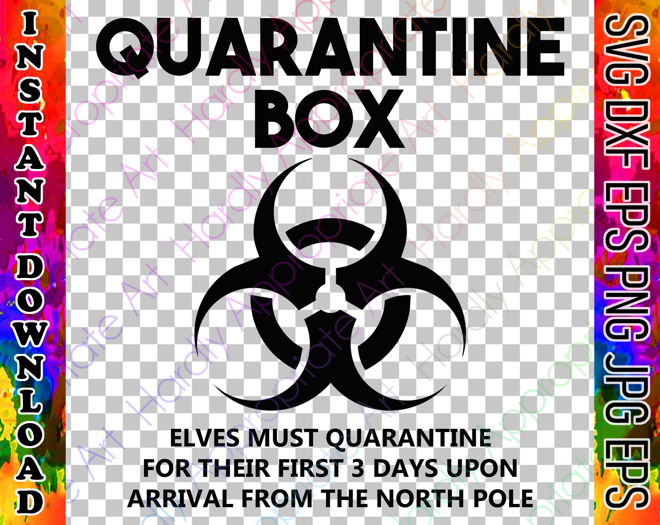 Elf Quarantine Box Cut File 3 Days Christmas SVG Elf in - Etsy