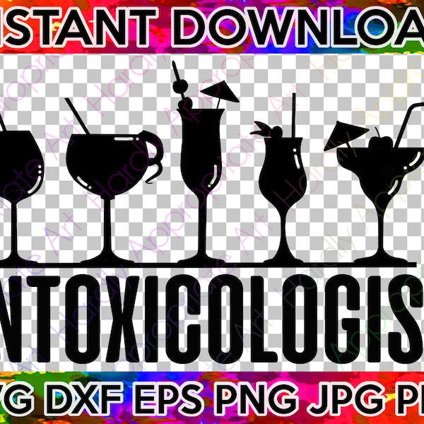 Intoxicologist Cocktails Bartender Bar Instant Download - Bar Wear - Masks Tshirts Decals Koozies SVG/DXF/eps/png/PDF Circuit Silhouette Cut