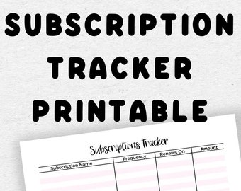 Subscription Tracker Printable in A5, A4, and Letter Size - So You Never Forget To Cancel On Time (Pink Printable Planner))