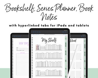 Digital Reading Journal, Digital Book Journal Goodnotes, iPad, Reading Journal Series Tacker, Digital Reading Planner, Bookish, Bookshelf
