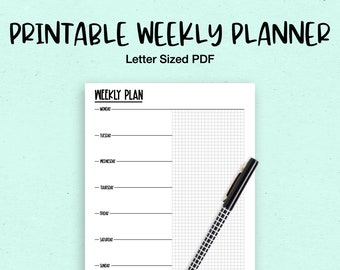 Printable Weekly Planner:  Hobonichi Inspired (Letter Size)