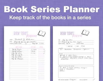 Book Series Planner, Reading List, Series Tracker, Reading Printable, Reading Journal, Reading Order, Reading Tracker