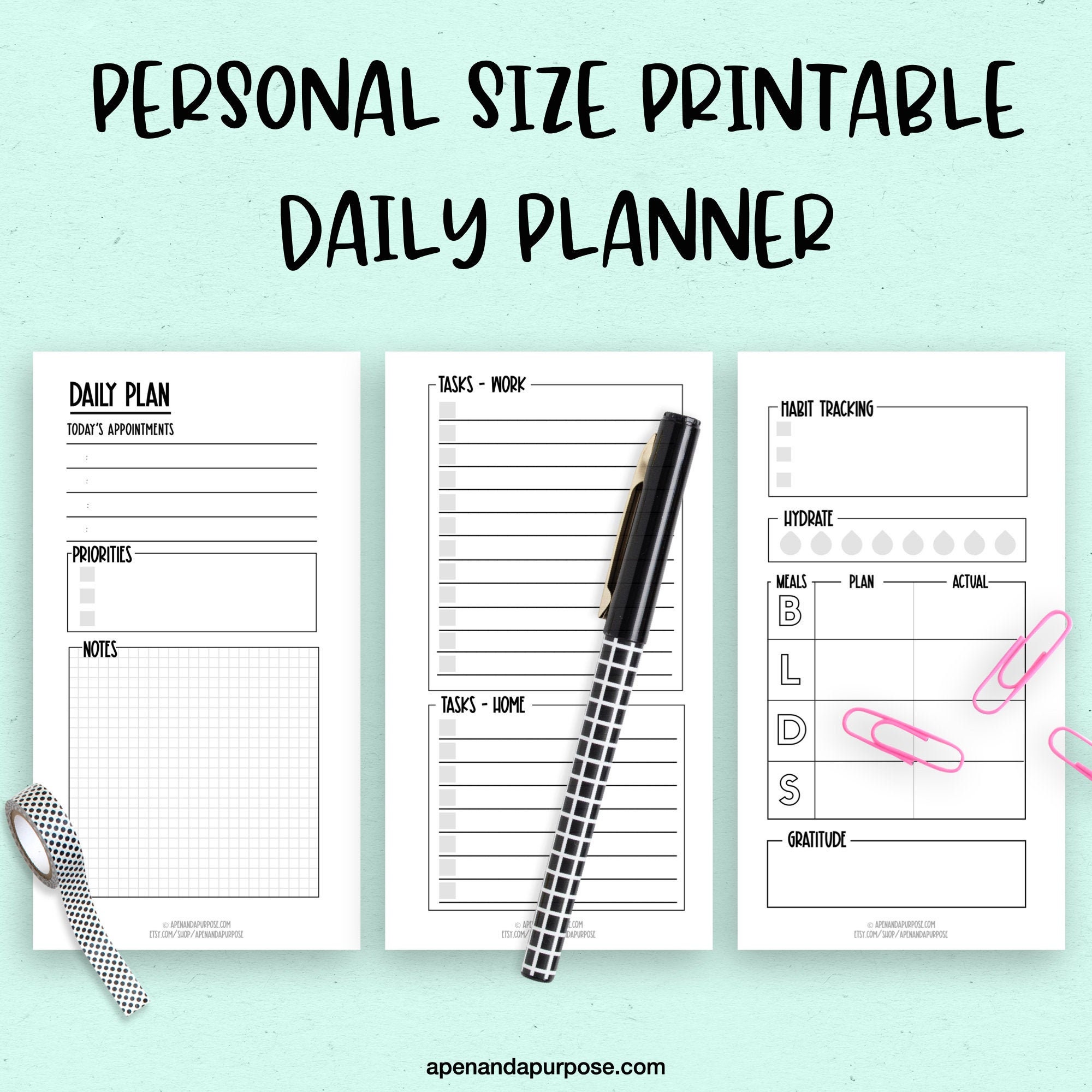 Personal Size Planner PDFs to organize your life Etsy