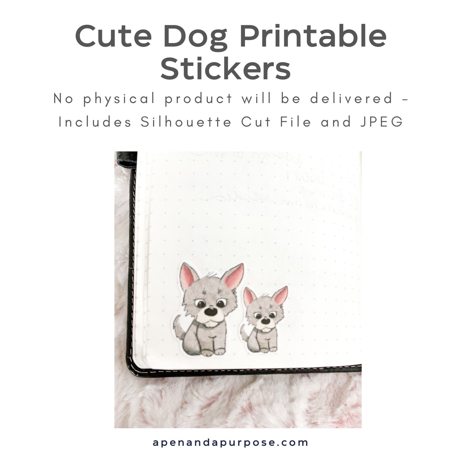 Printable Hand Drawn Stickers Cute Dog Stickers Planner Etsy
