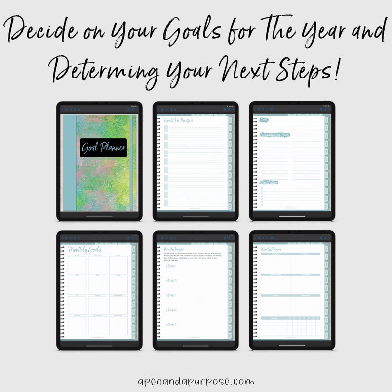 Goal Planner Digital Planner Goal Setting Goodnotes Planner Etsy