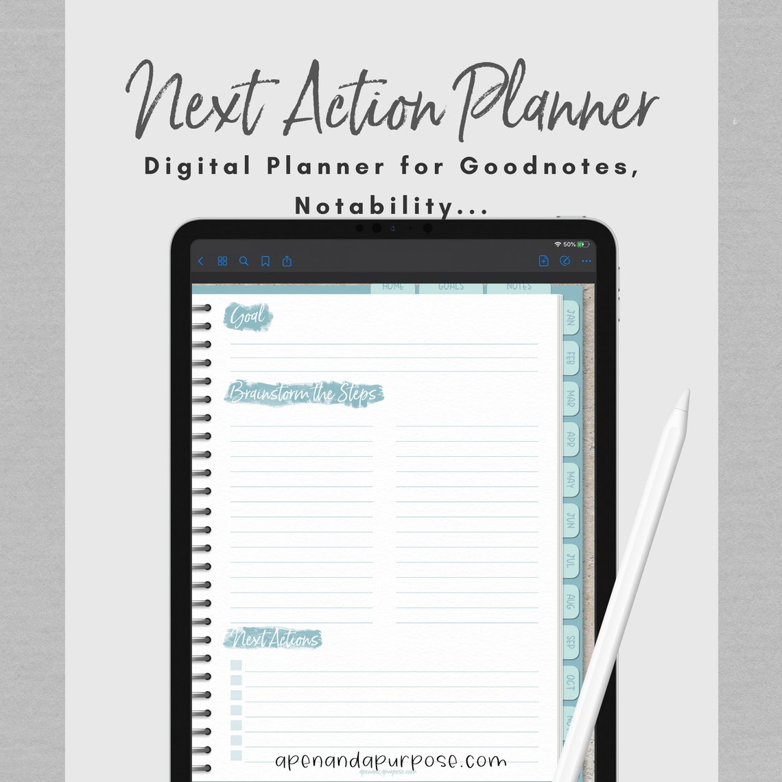 Goal Planner Digital Planner Goal Setting Goodnotes Planner Etsy