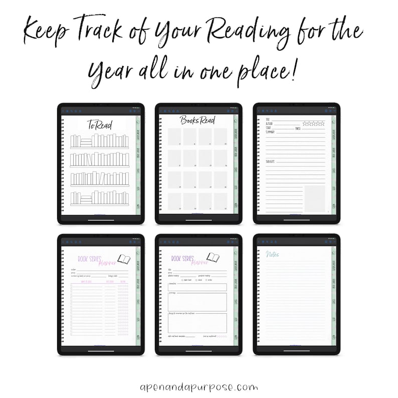 Digital Reading Journal, Digital Book Journal Goodnotes, iPad, Reading Journal Series Tacker, Digital Reading Planner, Bookish, Bookshelf image 3