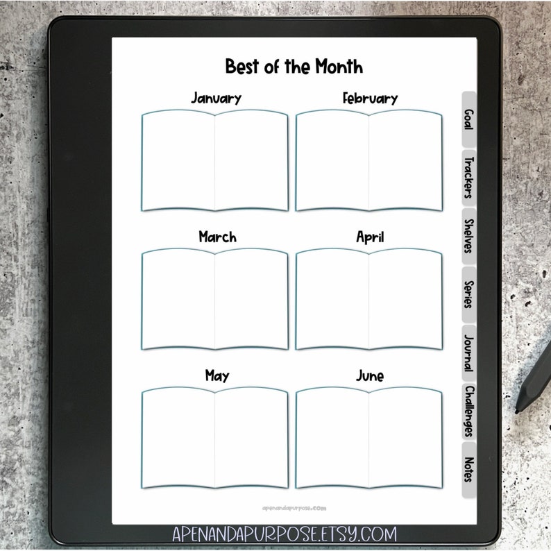 Kindle Scribe Reading Journal Digital Planner Book Journal for Kindle Scribe image 6