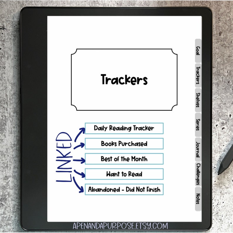 Kindle Scribe Reading Journal Digital Planner Book Journal for Kindle Scribe image 3