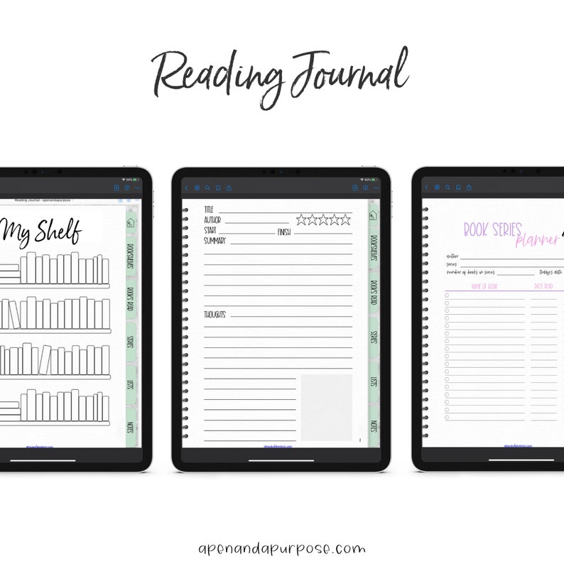 Digital Reading Journal, Digital Book Journal Goodnotes, iPad, Reading Journal Series Tacker, Digital Reading Planner, Bookish, Bookshelf image 7