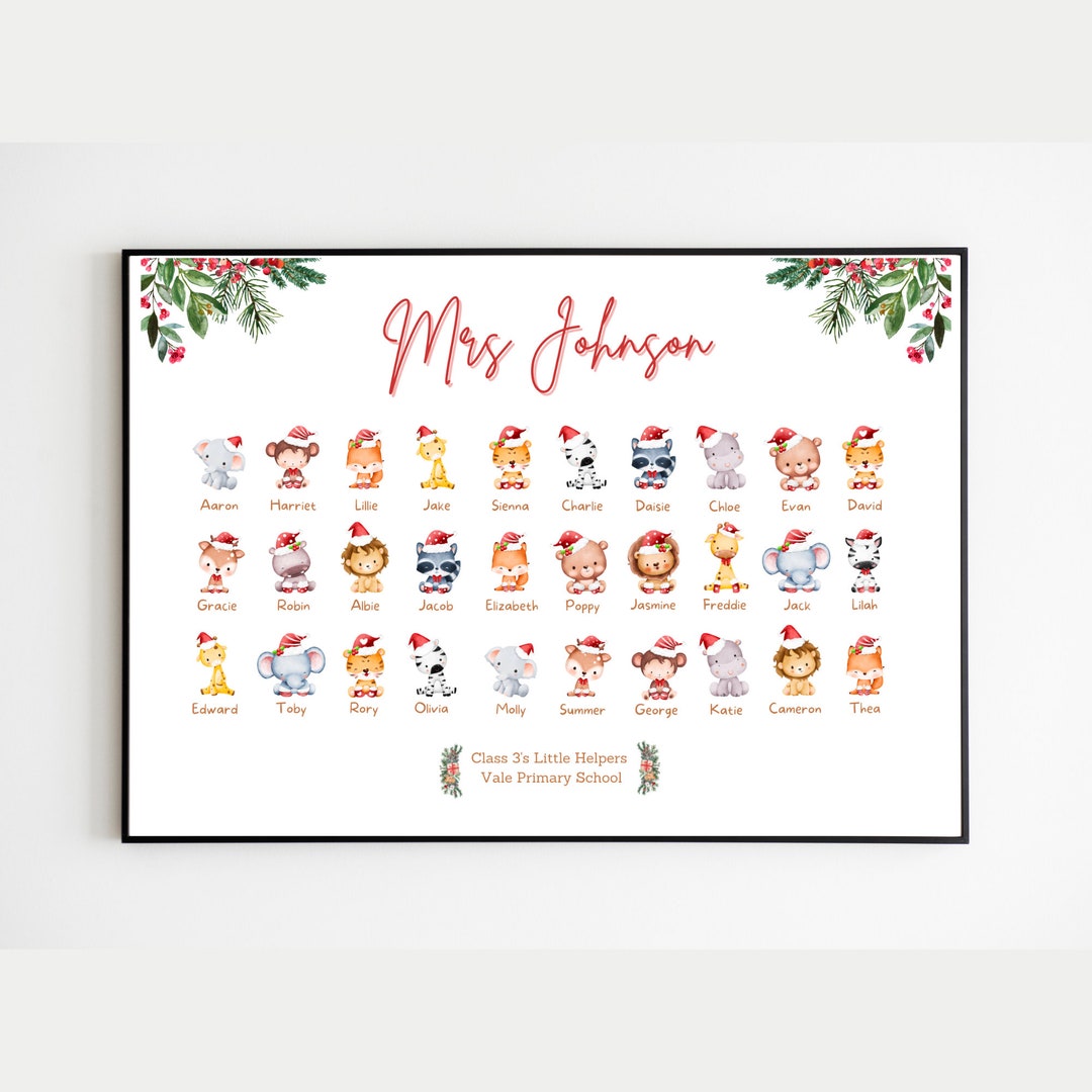 Teacher End of Year Christmas Thank You Gift Print A4 Unframed Children ...