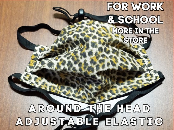 Cheetah Face Mask Over Head Strap Behind Head Around Head Tie | Etsy