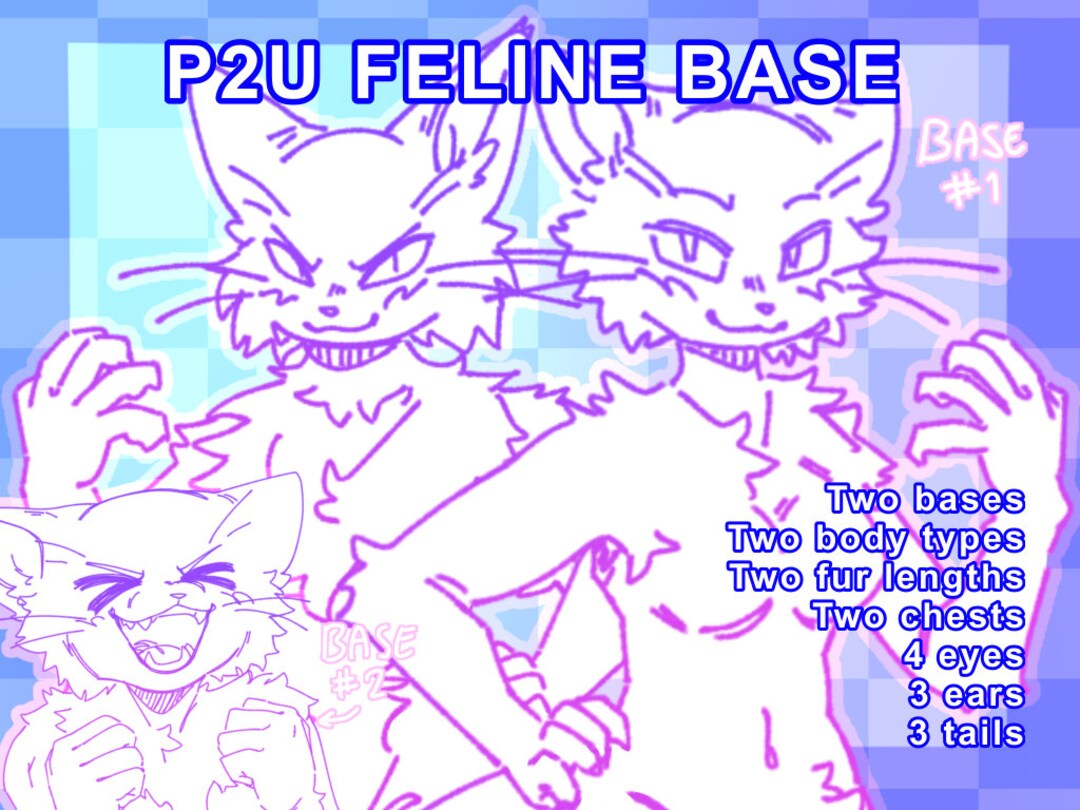 Feline Furry Art Base - P2u - Two Body Types - Icon -fullbody - Etsy