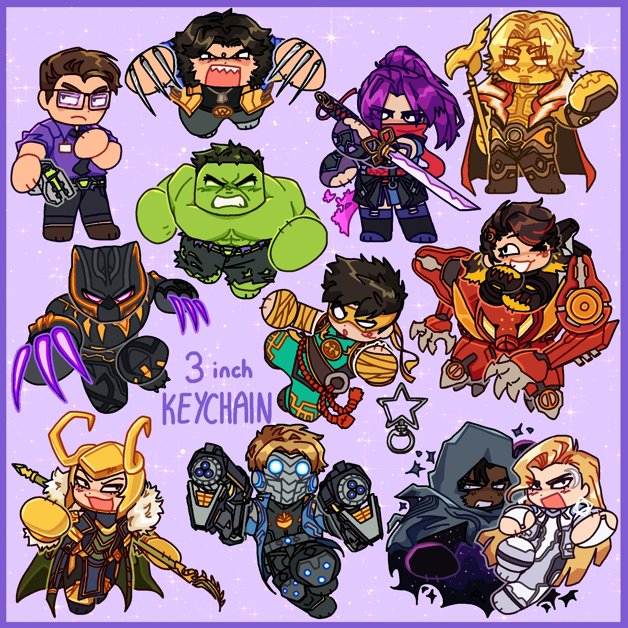 Set 2 || 3inch MARVEL RIVALS Acrylic Glitter Epoxy Keychains - Etsy