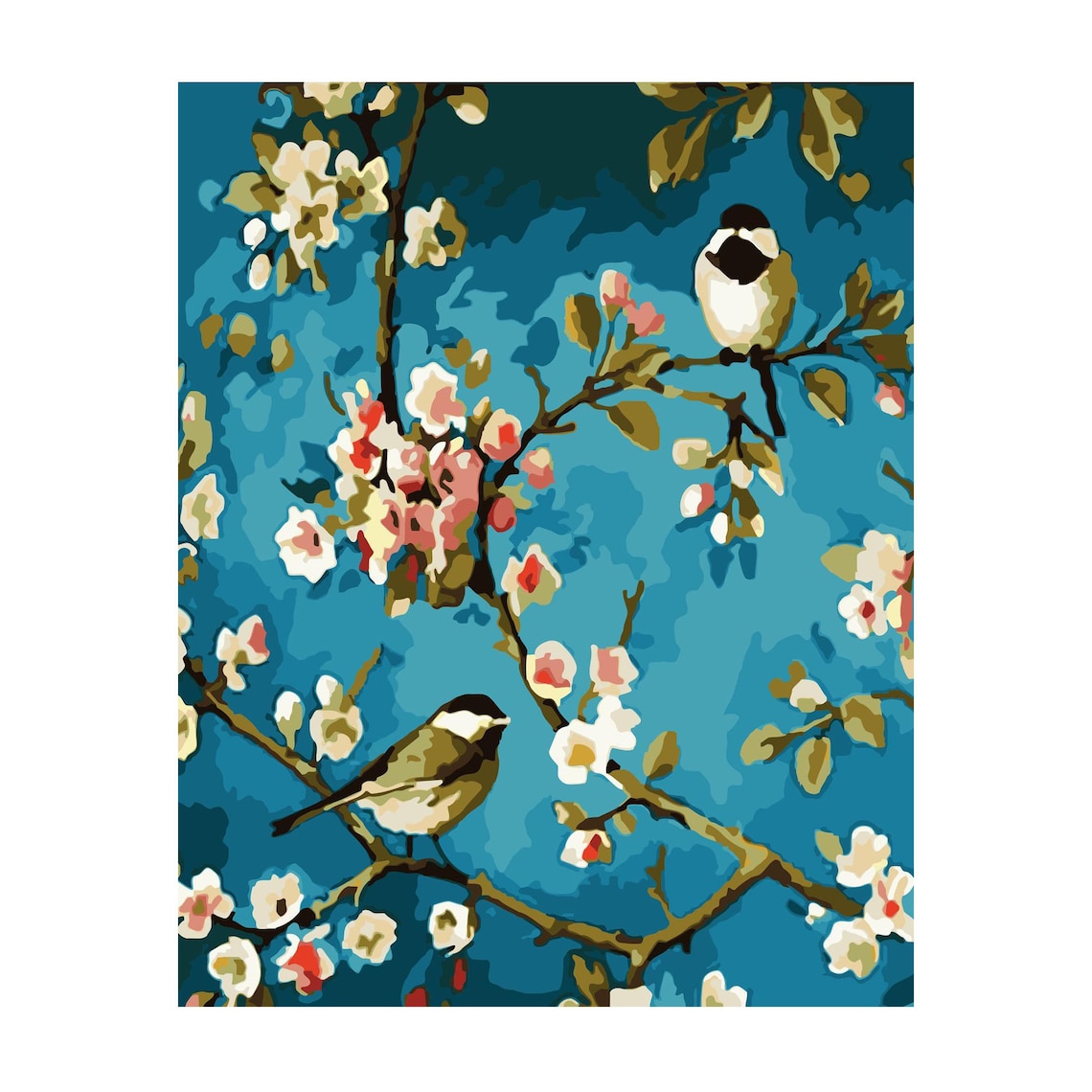 Branch bird Paint by Number Kit Painting on CanvasPaint by Etsy