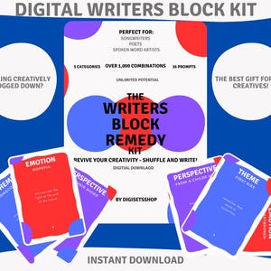 Writer Block Remedy – Jeu de cartes à imprimer pour inviter les auteurs-compositeurs (thème × émotion × perspective) | Téléchargement numérique PDF pour des idées de chansons rapides