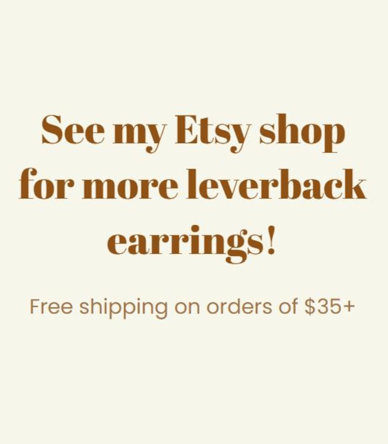 Pode incluir: Gr&aacute;fico de texto com as palavras "Veja minha loja Etsy para mais brincos de press&atilde;o! Frete gr&aacute;tis em pedidos de US$ 35 ou mais"