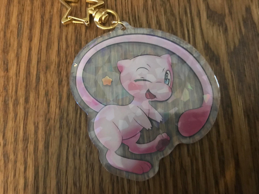 Mew Charm/keychain | Holographic Acrylic Charm | Double Sided - Etsy