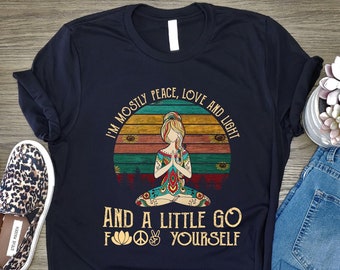 Peace and Love Shirt, Please Love And Light Shirt, Hippie Retro Shirt, Funny Peace Shirt, Printed Peace Shirt, Go F Yourself Shirt Peace Tee