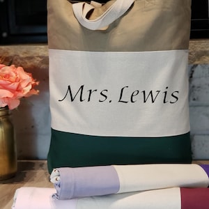 Fourre-tout pour professeur, sac de professeur personnalisé, sac fourre-tout pour professeur, sac fourre-tout personnalisé pour professeur, fourre-tout de professeur de toile de coton, sac de professeur personnalisé