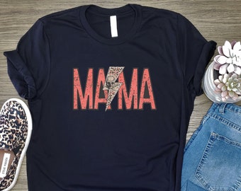 Mama Lightning Bolt Shirt, Mama Rock Shirt, Rock Mama Shirt, Mama Retro Shirt, Mama Skull Retro Shirt, Mama Rocker Shirt, Mom Rock Shirt