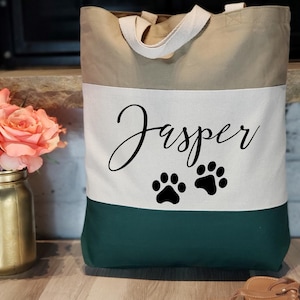Personalized Dog Tote Bags, Custom Tote Bag For Pets, Custom Dog Tote Bag, Dog Tote Bag, Dog Name Tote, Dog Bone Tote, Custom Bag For Pet image 1