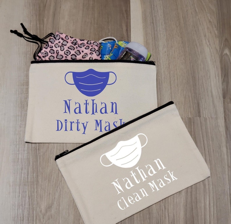 TWO CUSTOM Face Mask Bags Mask Tote Bag Bag for Masks Pouch Etsy