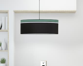 Suspension déco LUMIO en coton Noir et vert kaki Luminaires déco design