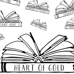 Printable A4 Book Themed Colouring/Coloring Pages For Adults - Printable Download - Book Tropes For Readers