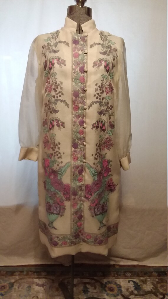 Vintage 1970s Alfred Shaheen Silkscreen Dress