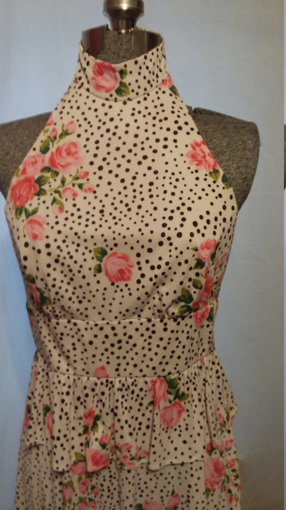 1960s Sundays Child California Peplum Halter Dress