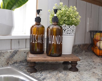 Kitchen Sink Set Amber Glass Bottle