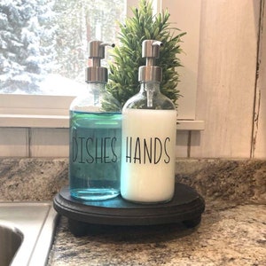 Farmhouse Sink Set Glass Bottle Soap Dispenser Hand Soap Dish Soap Pump Bottle image 5