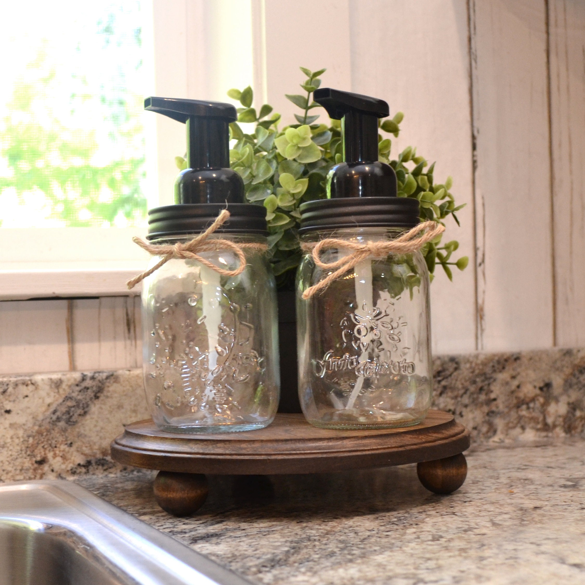 Foaming Soap Dispenser Set With Pedestal. Farmhouse Kitchen Etsy