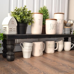 Large Farmhouse Riser - Black - Farmhouse Pedestal - Rae Dunn Display - Distressed Black Riser