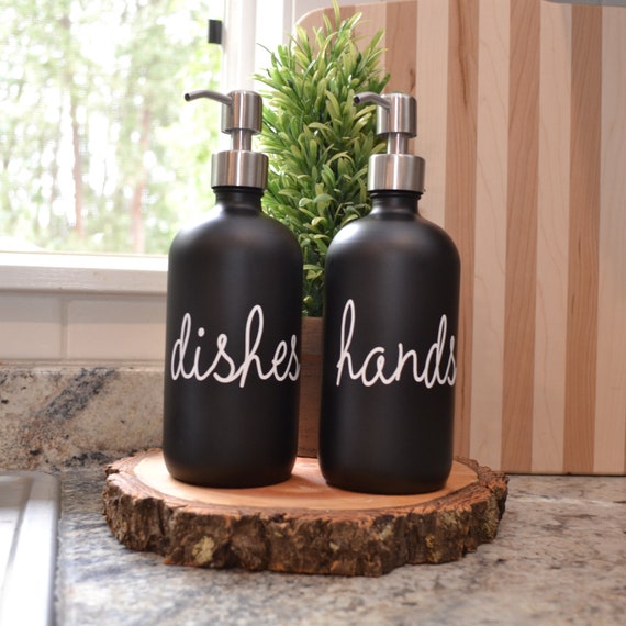 Hand & Dish Soap Dispenser Black Kitchen Accessories Kitchen Soap