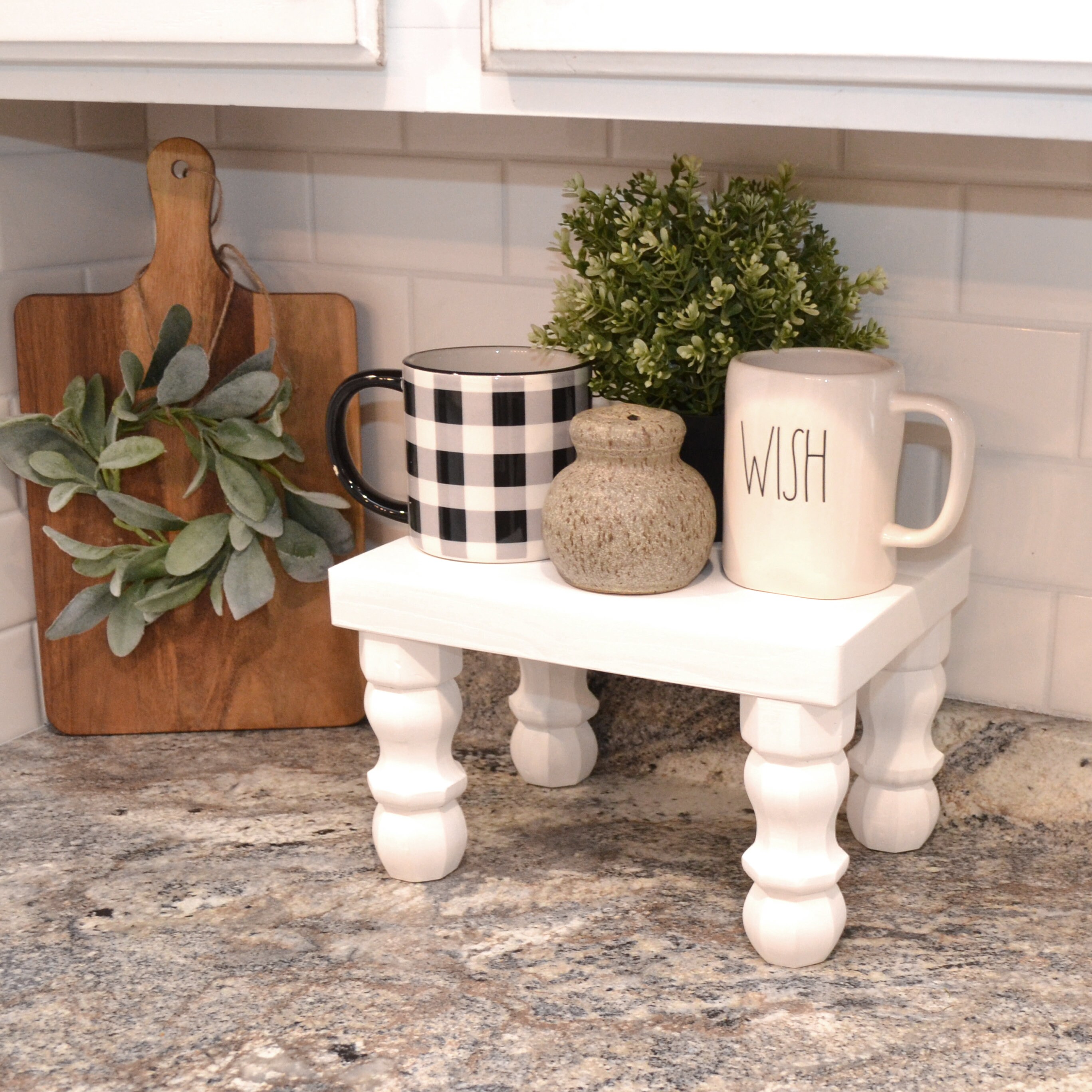 Farmhoouse Riser Large Farmhouse Riser - All White - Farmhouse Pedestal - Rae Dunn ...