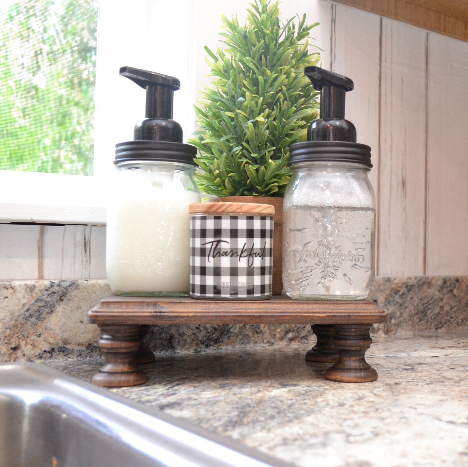 Foaming Soap Dispenser Set. Jars and Pedestal. Farmhouse Etsy