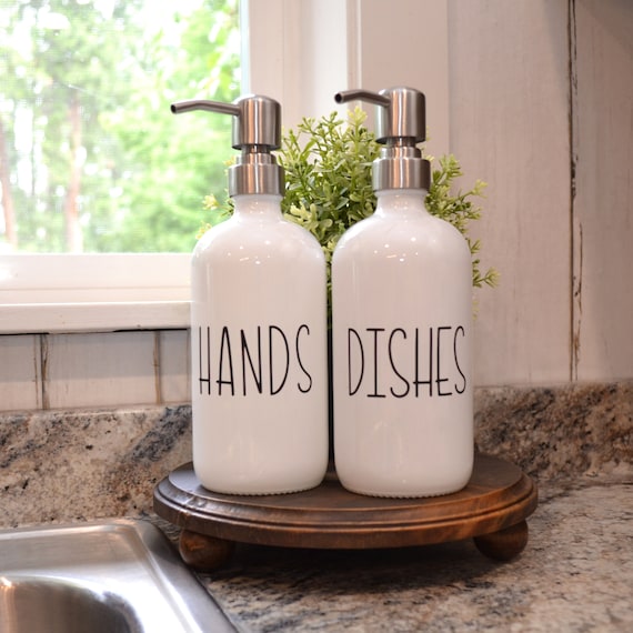 Farmhouse Chunky Riser Tray and Dish Soap and Hand Soap Dispensers