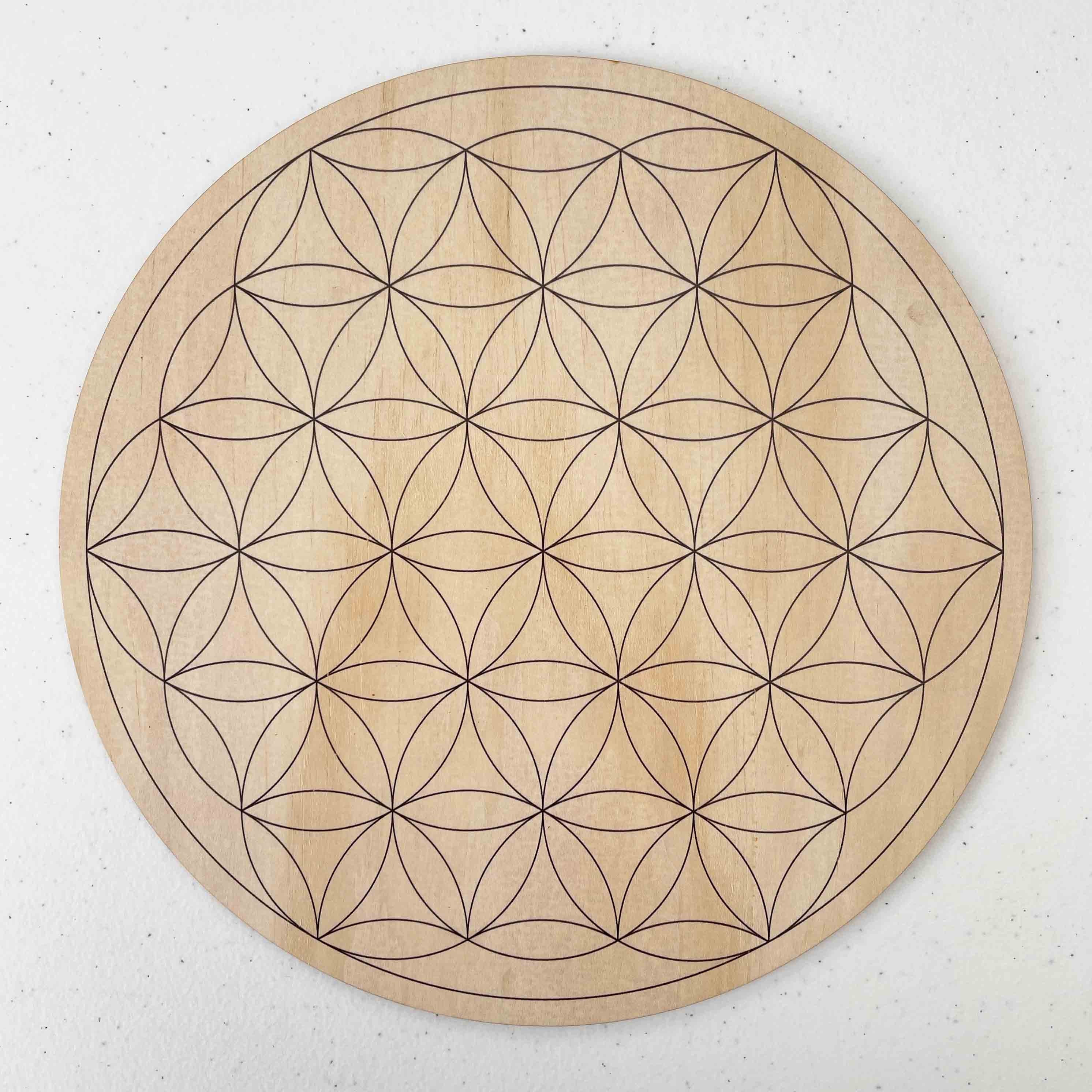 Flower of Life Crystal Grid - Wood - Etsy Australia